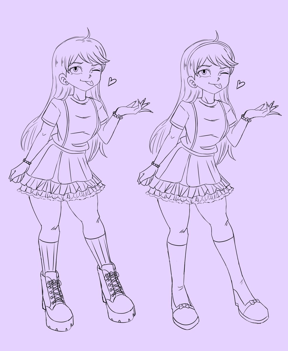 ¿Cuál de los dos prefieren más?
El único cambio que hice son en los zapatos y el cintillo. 
#TheLoudHousefanart #LolaLoud