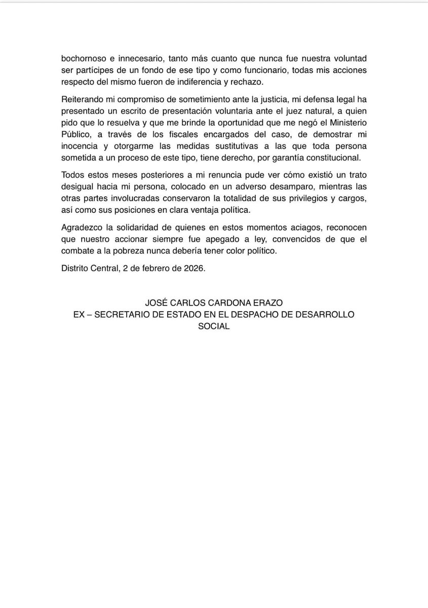 TVEShn's tweet image. #tvesteinforma | Comunicado de exministro de #SEDESOL, José Carlos Cardona, quien aseguró que no huirá ni teme enfrentar la justicia.

#tves #noticias