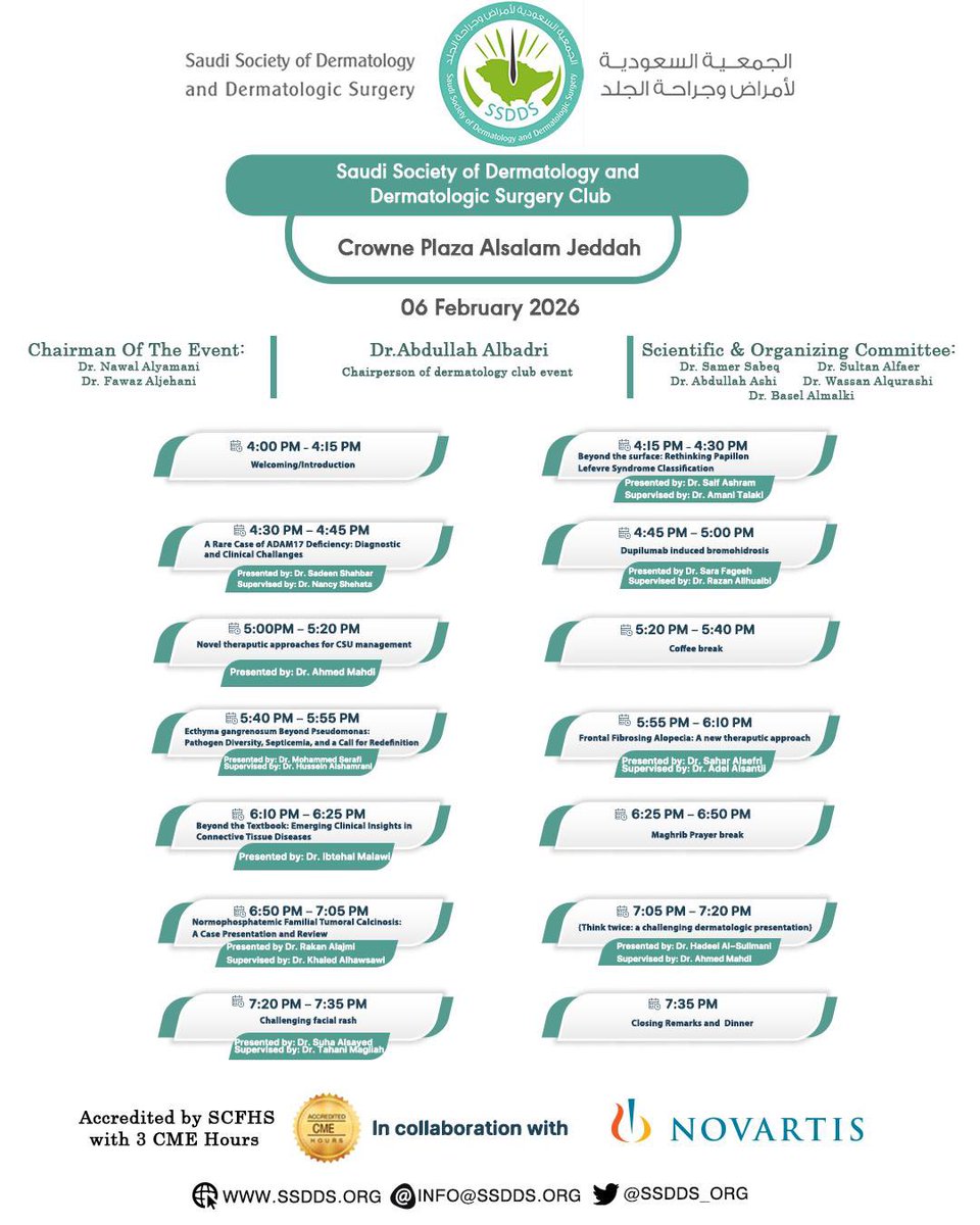 Saudi Society of Dermatology & Derm Surgery(SSDDS) tweet media