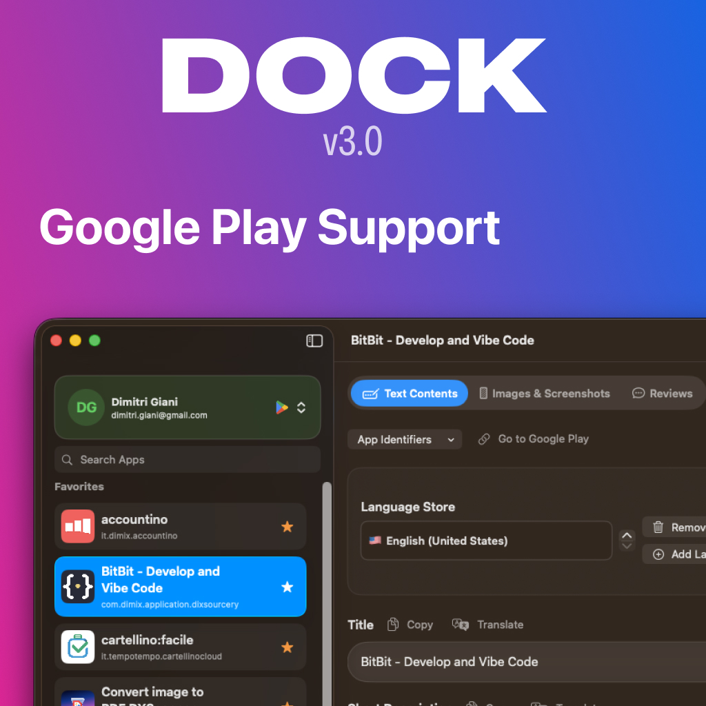 dock_aso's tweet photo. What if next version will support Google Play?
Stay tuned! https://t.co/ccPaJc5PTl