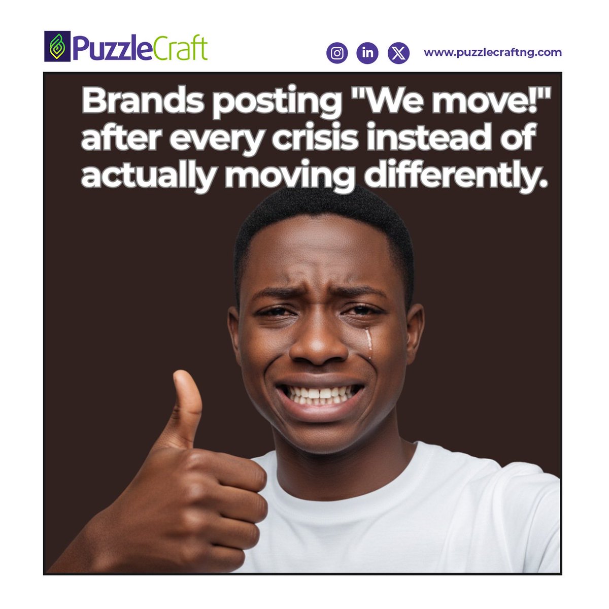 puzzlecraftng's tweet photo. When the crisis passes but the lesson doesnโt land. ๐
You might have survived the backlash, but surviving the lesson is even more important.
#BrandTwitter #PRFails #CrisisComms #PRNigeria https://t.co/LbzUE6zwY0