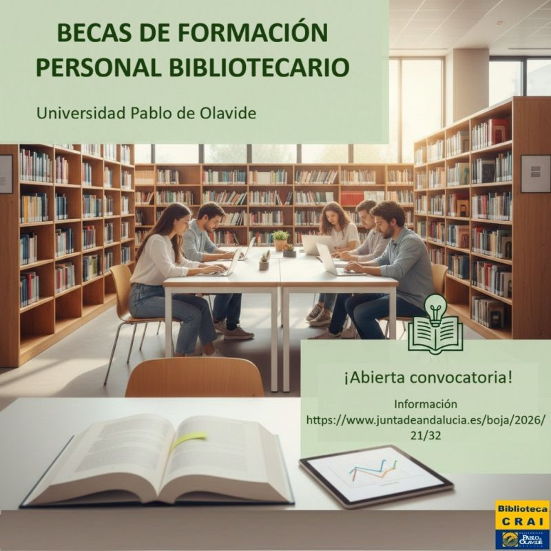 amdelvaz's tweet image. La Universidad Pablo de Olavide, de Sevilla convoca 6 hashtag#becas de formación de personal bibliotecario, adscritas a la Biblioteca/CRAI #UPO.

¡Anímate! Será un placer tenerte en el equipo juntadeandalucia.es/boja/2026/21/32