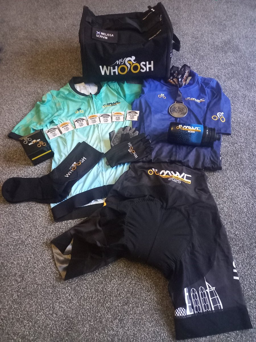 Awesome surprise in the post today! Thanks so much <a href="/my_whoosh/">MyWhoosh</a> for the MyWhoosh Championships Finisher pack 😍 Loving the <a href="/sciconsports/">Scicon Sports</a> Rain Bag and the amazing magnetic badges. #MWC2025