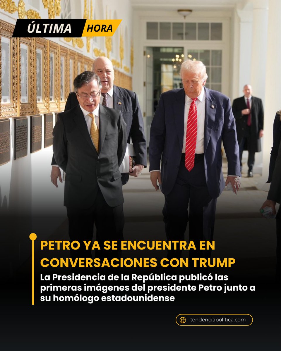 politendencia's tweet photo. #ÚLTIMAHORA | 🇨🇴🇺🇸 | Gustavo Petro junto a Donald Trump en la Casa Blanca. https://t.co/AGiEyUpq0e