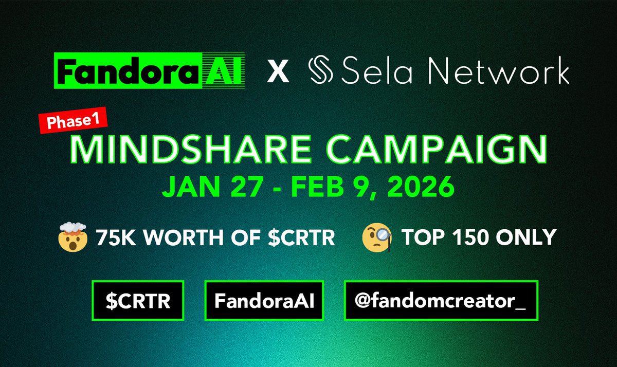 I don’t usually talk about leaderboards but  this one caught my attention for a different reason.

There’s a new campaign live on FandoraAI with Sela Network 
$75k worth of $CRTR going to the top creators on the leaderboard.

Not because it’s “free money” but  because it rewards