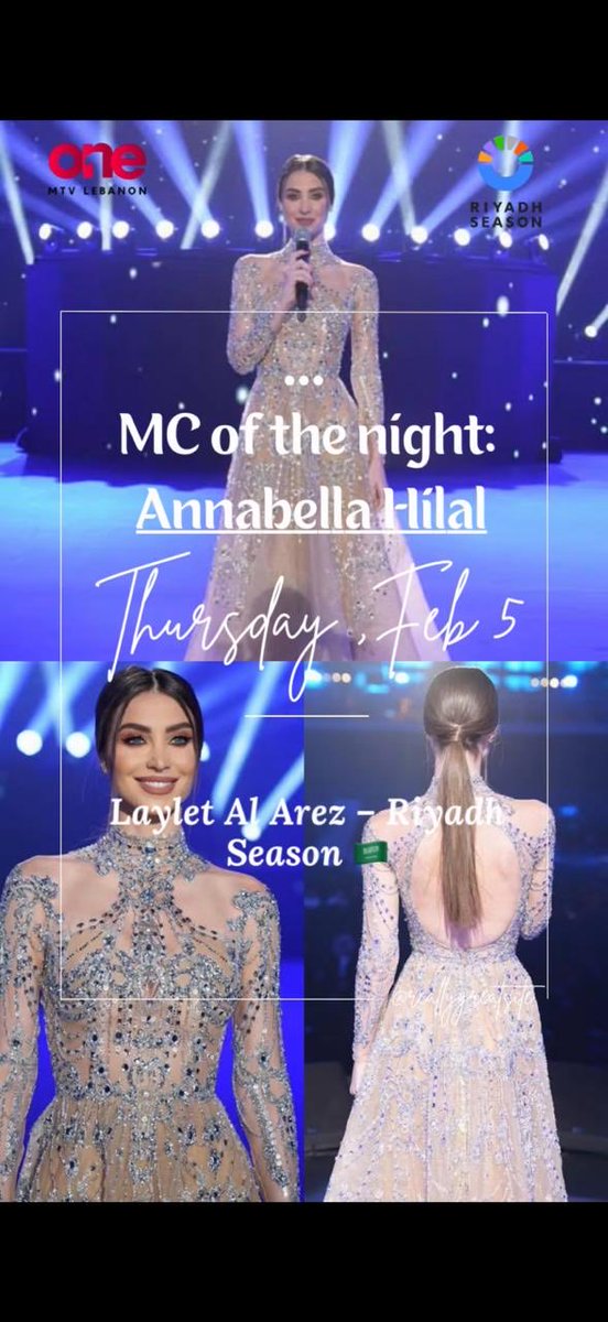 annabella_hilal's tweet photo. So excited to see you all in Riyadh season this Thursday ❤️❤️❤️ https://t.co/HJJeVG7mfs