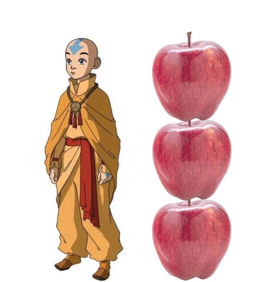he’s 3 apples tall…my 4'6" king <3