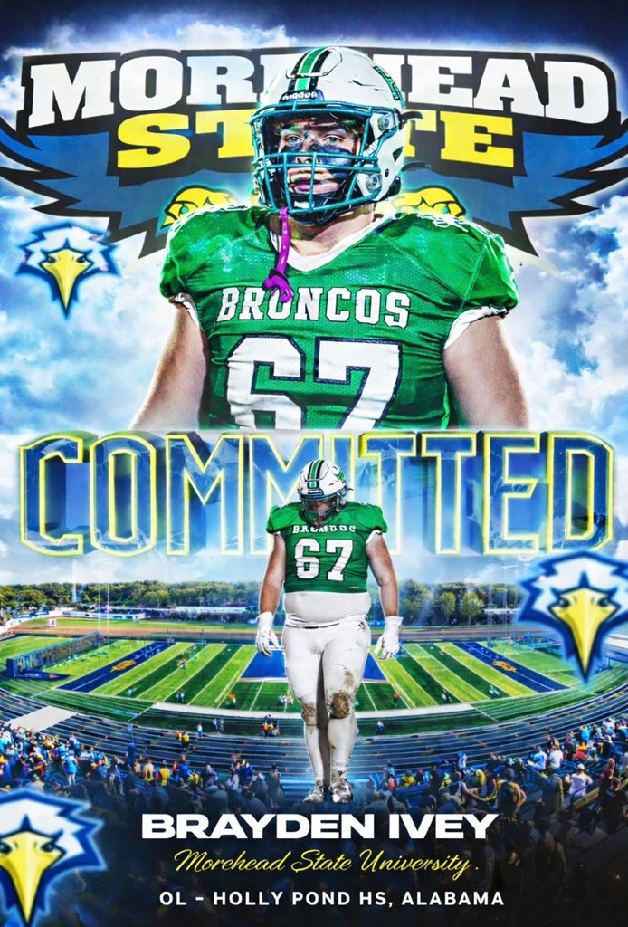 braydenivey67's tweet photo. Extremely blessed to announce my commitment to Morehead State University!!! @HollyPondFB @CoachEverhart @CoachWoodmanMSU https://t.co/rRsaaXyXLB