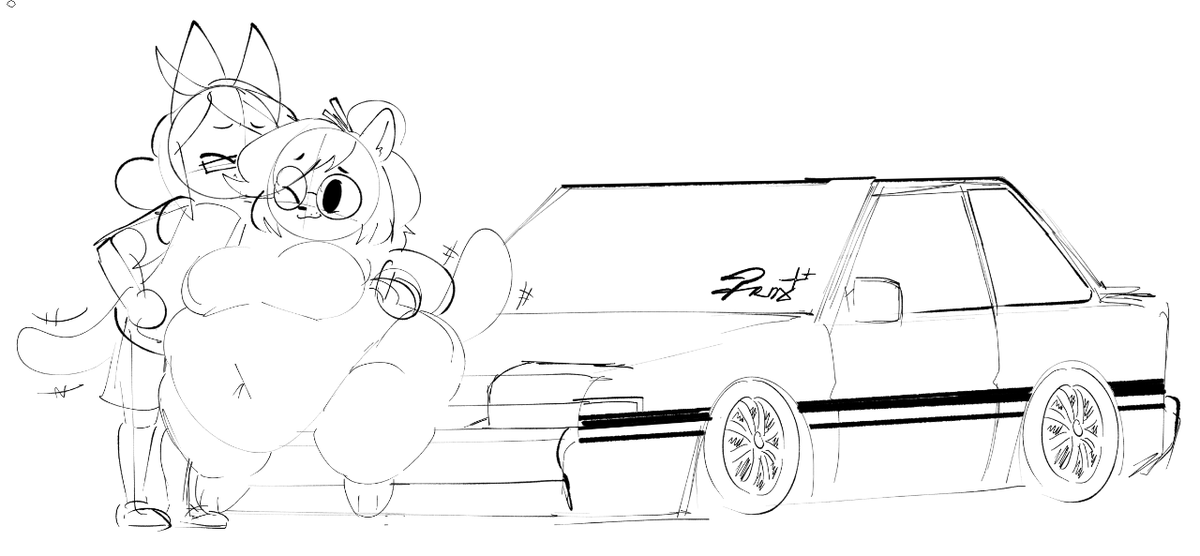 A scribble. He loves his 275kg wife.