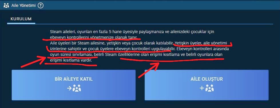 Buyurun Steam'deki ebeveyn kontrol mekanizması. Dileyen kendi çocuğuna sakıncalı bulduğu oyunu oynatmamakta özgür. Çocukların oyun oynadığı platformlara (telefon, tablet, bilgisayar vs.) ebeveyn kısıtlamaları koymak ailelerin sorumluluğunda.

#OYUNBİZİMHAKKIMIZ #OYUNUMADOKUNMA