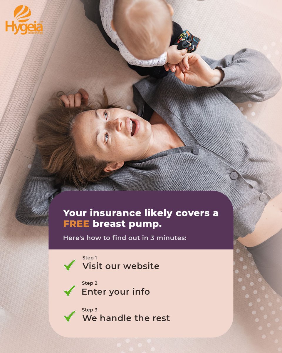 HygeiaBaby's tweet image. Getting your breast pump shouldn't be complicated. We verify your coverage, submit the paperwork, and ship your pump directly to you. Zero cost. Zero hassle.  #HygeiaHealth #FreeBrreastPump #InsuranceCoverage #NewMom #ExpectingMom #MaternityBenefits