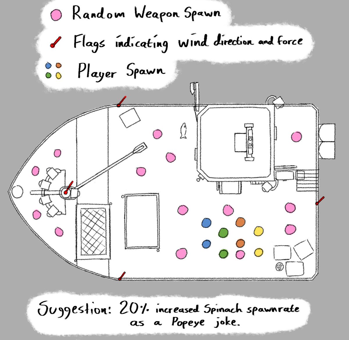 SimskiSFW's tweet photo. I entered a mapmaking contest for Party Animals maybe around 4 months ago or something like that, it was supposed to be for a team based last man standing type level. Still haven't heard the results of the competition, but I figure I'd show some of the drawings I did. https://t.co/83GAVfrIan
