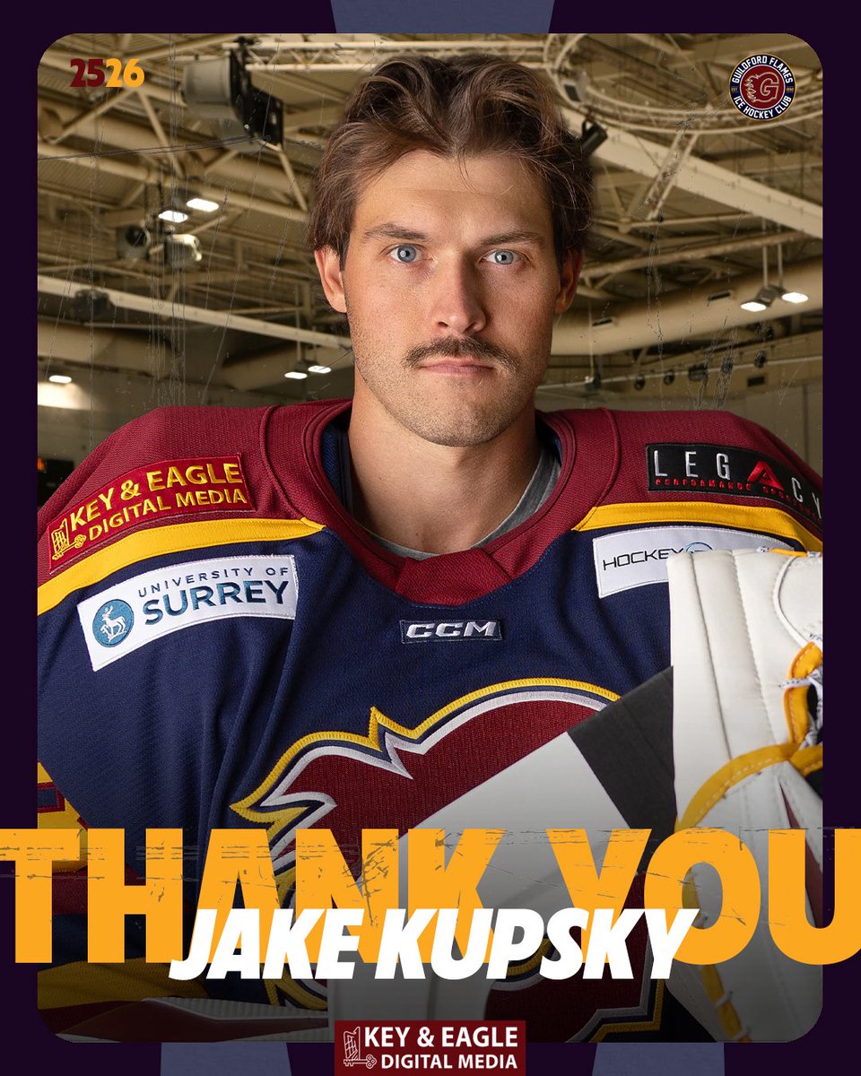 flamesicehockey's tweet photo. Kupsky departs the Flames 🔥

📰 https://t.co/xt1ySval2E

#Guildford | #FlamesIHC | #IceHockey https://t.co/lyMIYjdQqN
