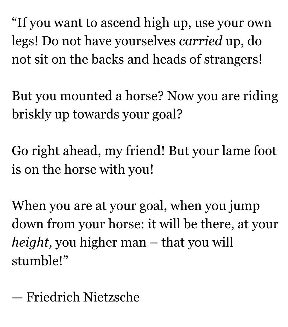Nietzsche on no shortcuts: