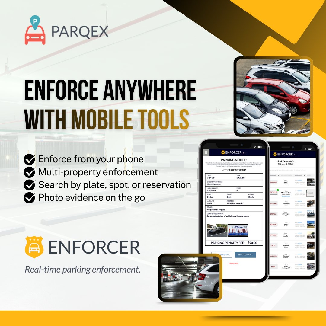 ParqEx's tweet image. #ParkingEnforcement shouldn’t be tied to a clipboard.
With the #ParqEx Enforcer App, teams verify vehicles, issue violations, and manage enforcement instantly from their phone — across garages, surface lots, and properties.
ow.ly/6uMP50XZH4G

#MobileTech #SmartOps