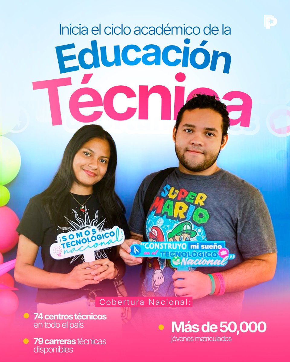 📚Más de 50,000 jóvenes iniciaron clases en los 74 Centros Tecnológicos del país, este comienzo marca el compromiso de la Educación Técnica 2026 con la formación en 79 carreras, abriendo oportunidades de desarrollo, innovación y futuro para la juventud nicaragüense. 🇳🇮