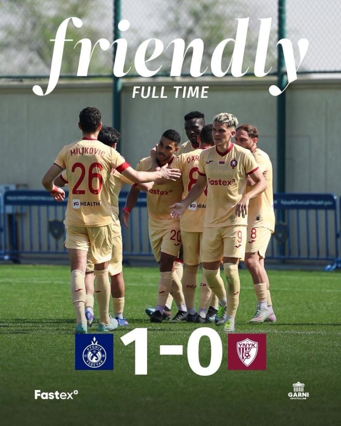 T3_today's tweet image. Yerevan’s Pyunik continued their strong run in UAE friendlies, beating China’s Yunnan Yukun 1-0 Up next: a friendly against Spartak Moscow ⚽🇦🇲 #Pyunik #Armenia #Football #FriendlyMatch #UAE