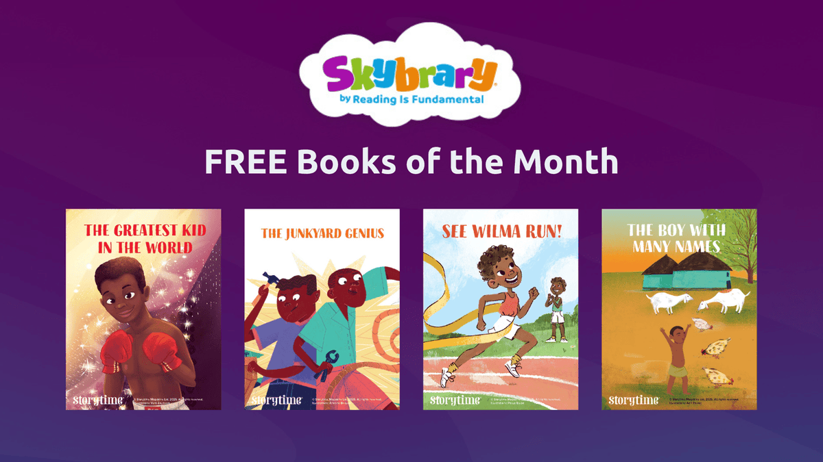 RIFWEB's tweet photo. Celebrate Black History Month with FREE books to read on #Skybrary, the trusted kids reading app from #RIF. 

Skybrary offers 100 free eBooks. Each book includes optional read-to-me narration + text highlighting to support a child’s reading confidence + fluency. 

#OntheAppStore https://t.co/PjInrOYF99