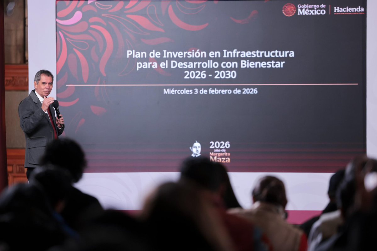 daniel_ser's tweet image. En la Cuarta Transformación, hay crecimiento y desarrollo con justicia social.🌟🤝🏼

Hoy, la Presidenta, la Doctora @Claudiashein, presentó el Plan de Inversión en Infraestructura para el Desarrollo con Bienestar 2026-2030.📊

Tendremos una inversión histórica del 2% del PIB en…