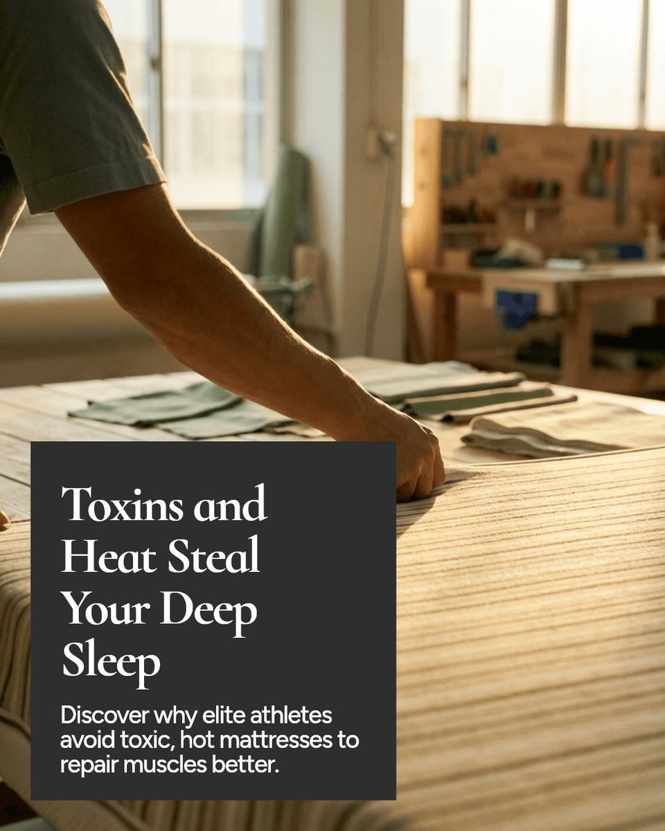 Elite athletes choose non-toxic, cooling mattresses because toxins and heat disrupt Deep and REM sleep—critical for muscle repair. They reduce inflammation and extend restorative sleep by up to 60%.

Learn More
