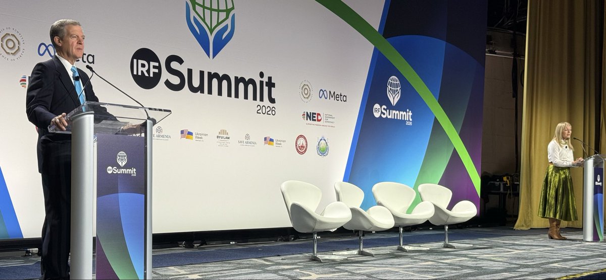 “The #IRFSummit exists to put gas on the fire of religious freedom around the world.” Pleased to close out the final #IRFSummit2026 panel with co-chair <a href="/LantosSwettK/">Katrina Lantos Swett</a>