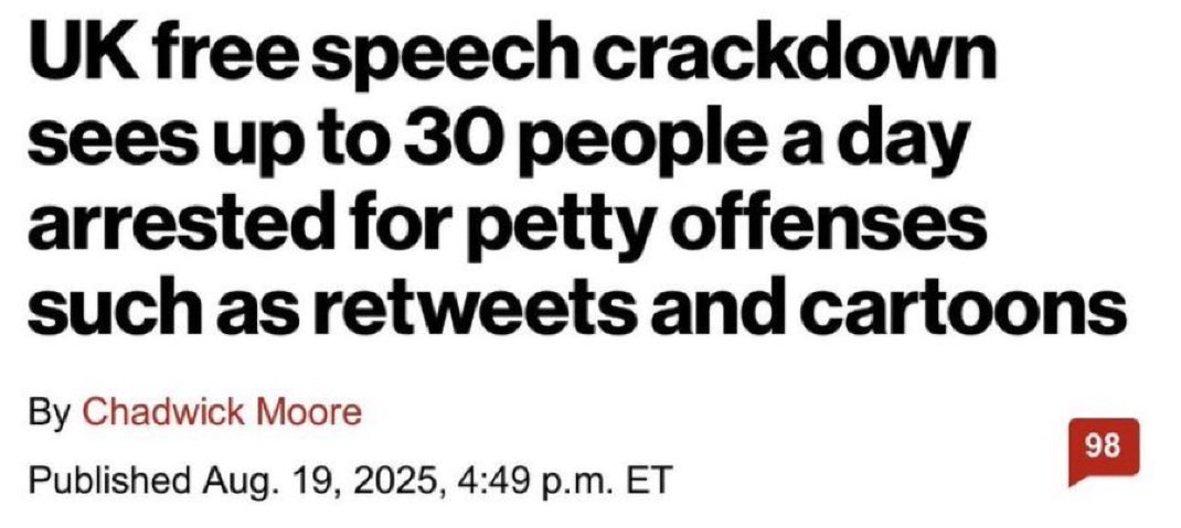 TheRabbitHole's tweet image. Europe arrests people over Retweets.

The state of free speech there is terrible.