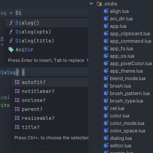 dipflix's tweet photo. I built a small tool for developing Aseprite extensions in Lua.
The main goal is convenient hints, autocompletion, and fast API navigation directly in the JetBrains IDE, so scripts can be written faster and with less routine.

🚀More information on GitHub: https://t.co/Sop9tKAPLf https://t.co/VysTr5qj0Z