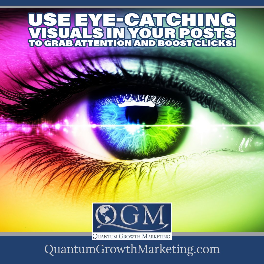 qgmnow's tweet image. 🌟 Use eye-catching visuals in your posts to grab attention and boost clicks!

The Best Digital Marketing Agency: quantumgrowthmarketing.com

🎨 Our creative campaigns drive real results for your small business.

#MarketingHacks #SmallBizMarketing #VisualContent ...