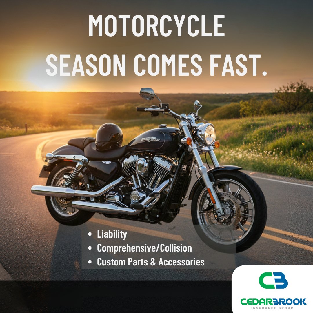 CedarBrookInsur's tweet image. Before you ride, make sure your motorcycle coverage is up to date. 

Cedarbrook can review your policy and compare options.

 bit.ly/4hlNsiJ 
 (833) 490-7878

#MotorcycleInsurance #Cedarbrook #Rideready