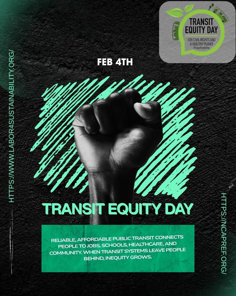 Transit jobs once meant stability and family supporting wages. Now, workers are facing worse conditions and fewer protections. Let’s use transit Equity transit week to support workers!

#EnviromentalJustice #TransportationJustice #EconomicJustice #Labor
#TransitEquityDay #ncapref