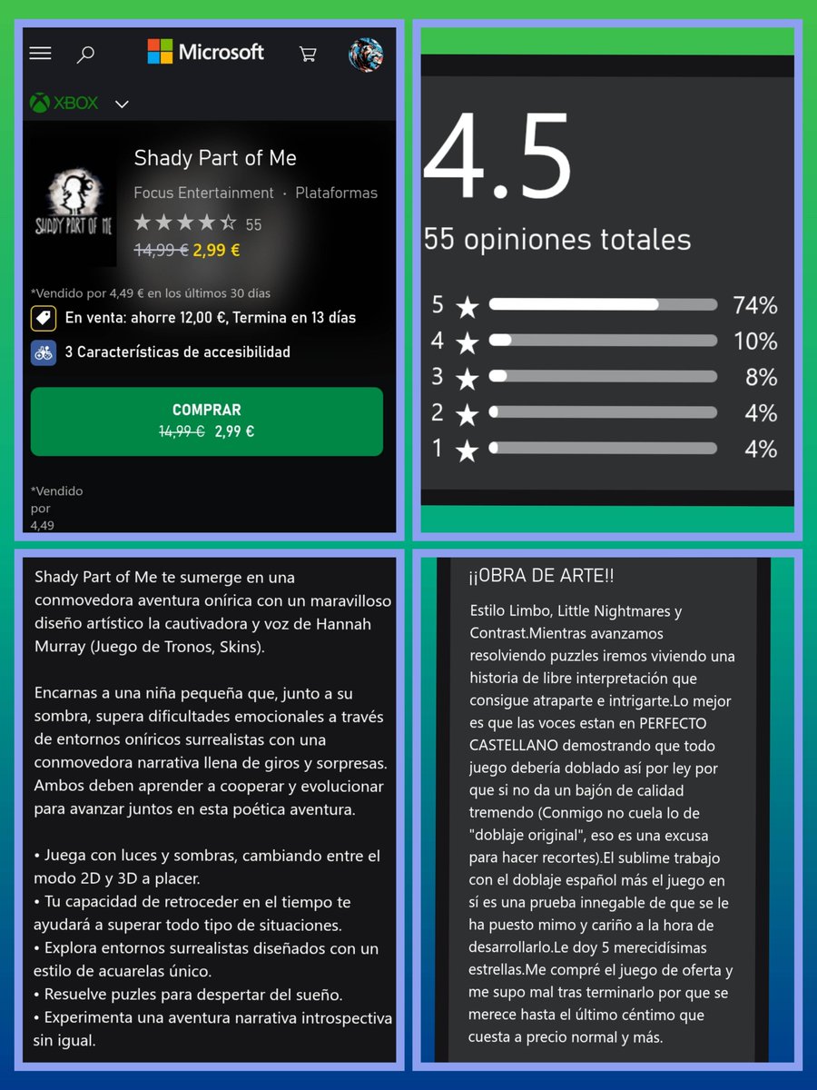 ‼️ Aprovecha y consiguelo ‼️

✅ Es una auténtica Obra de arte. Doblado en perfecto castellano, historia original y diseño artístico espectacular
El juego es 
"Shady Part of Me"🤩🤩🤩🤩
✅ Ahora a 2'99 € en <a href="/Xbox/">Xbox</a> 
✅ Enlace: xbox.com/es-ES/games/st…

#XboxSeriesX #XboxSeriesS