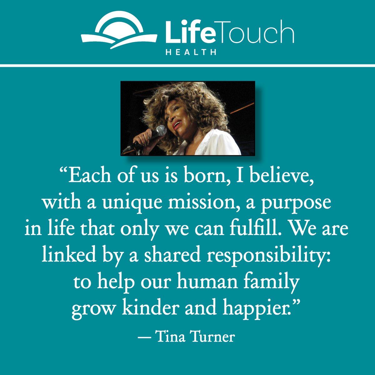 An inspiring reminder that we each have a part to play in this world, courtesy of the legendary Tina Turner, who died in 2023 but remains one of the best-selling music artists of all time. #BlackHistoryMonth #Kindness #TinaTurner