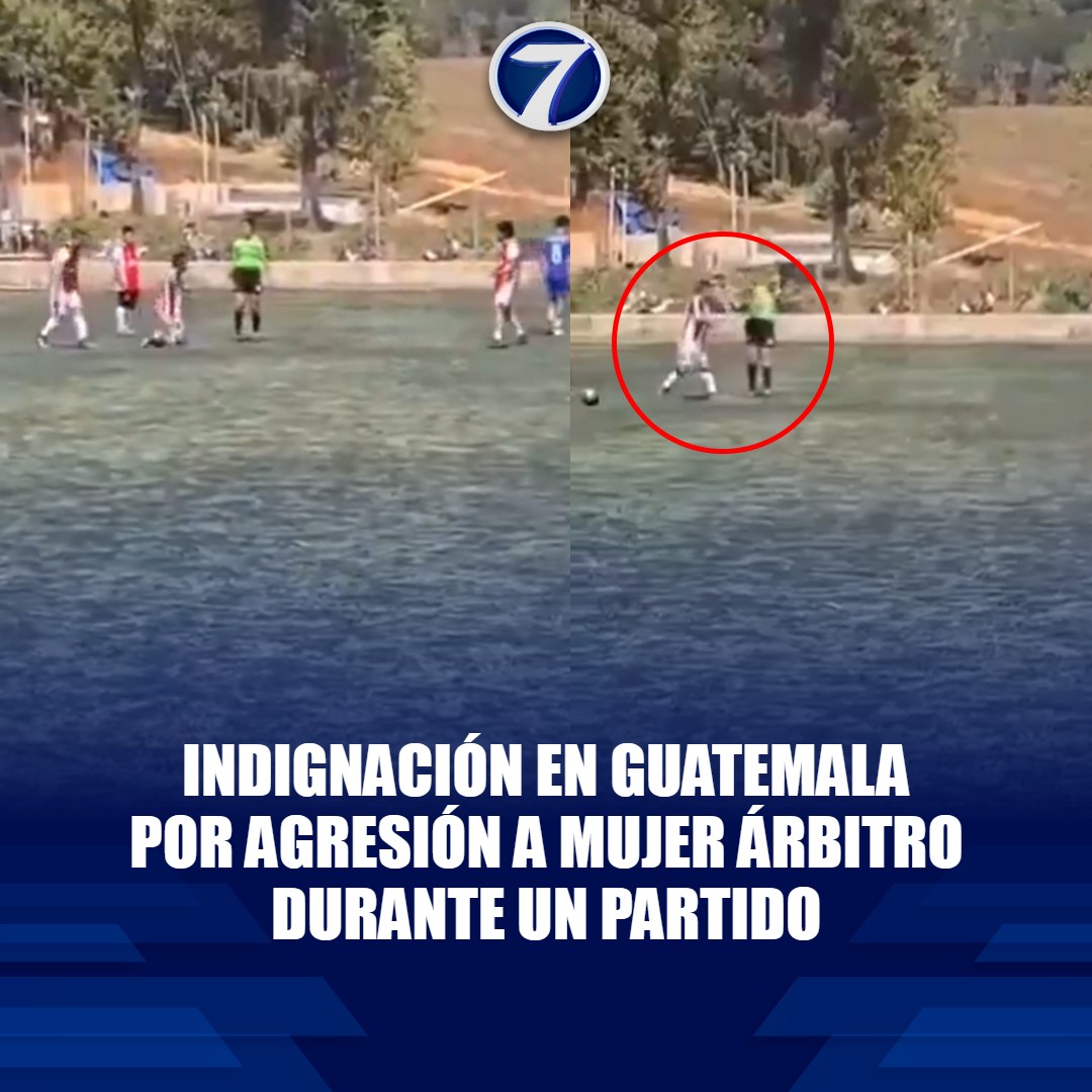 Noti7Guatemala's tweet photo. Violencia en el fútbol: jugador #agrede a árbitra en #Guatemala 😟⚽️➡ https://t.co/jasJvxxOjf https://t.co/EVJpJ8Mbpn