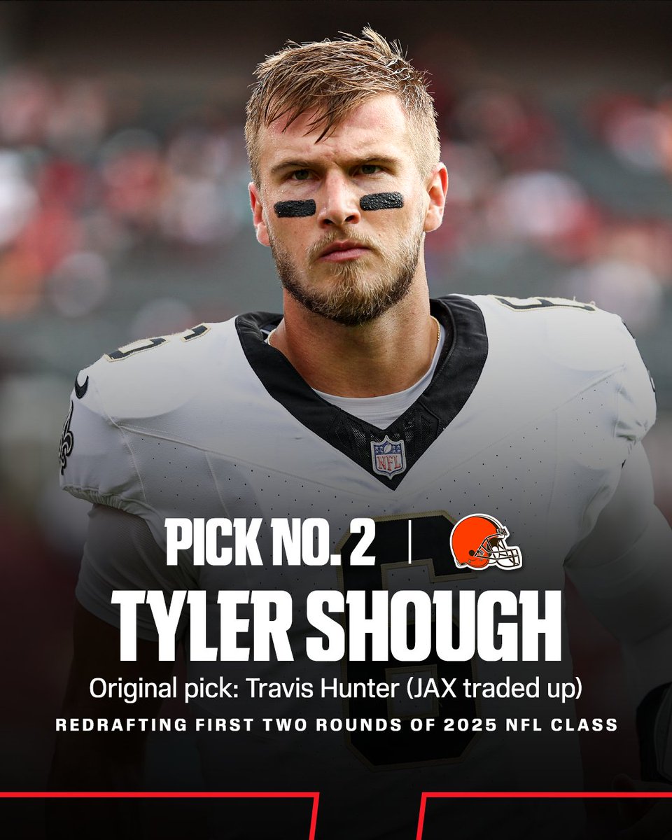 Tyler Shough as the second pick in the 2025 NFL draft?! 👀 

NFL Nation redrafts the first two rounds with 64 new picks ➡️ spr.ly/6011hHmid