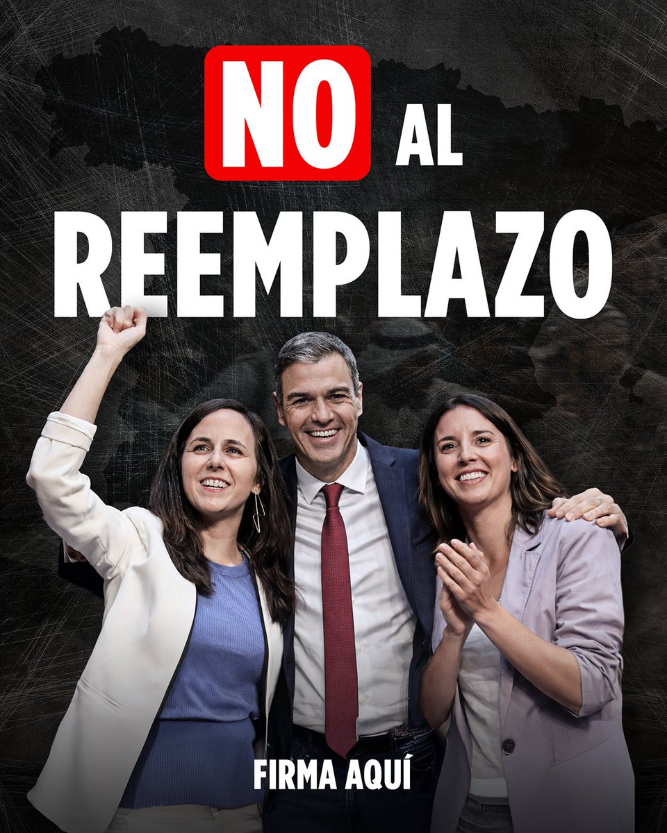 ¡NO AL REEMPLAZO!

Si estás en contra de la regularización masiva de ilegales que ha pactado Sánchez con Podemos... ¡firma pinchando en el enlace!

👉🏼accion.voxespana.es/reemplazo