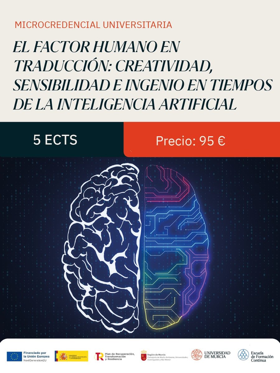 ¡ATENCIÓN, MATRÍCULA ABIERTA HASTA EL DÍA 10 DE FEBRERO! Un curso excepcional, impartido por grandes profesionales (Manuel de los Reyes, Núria Molines, Daniel Cortés y Nicholas Saunders) y a un precio pero que muy interesante. Traducción humana FTW. casiopea.um.es/cursospe/facto…