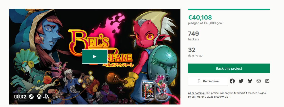 Abraham Cozar | Bel's Fanfare Kickstarter tweet media