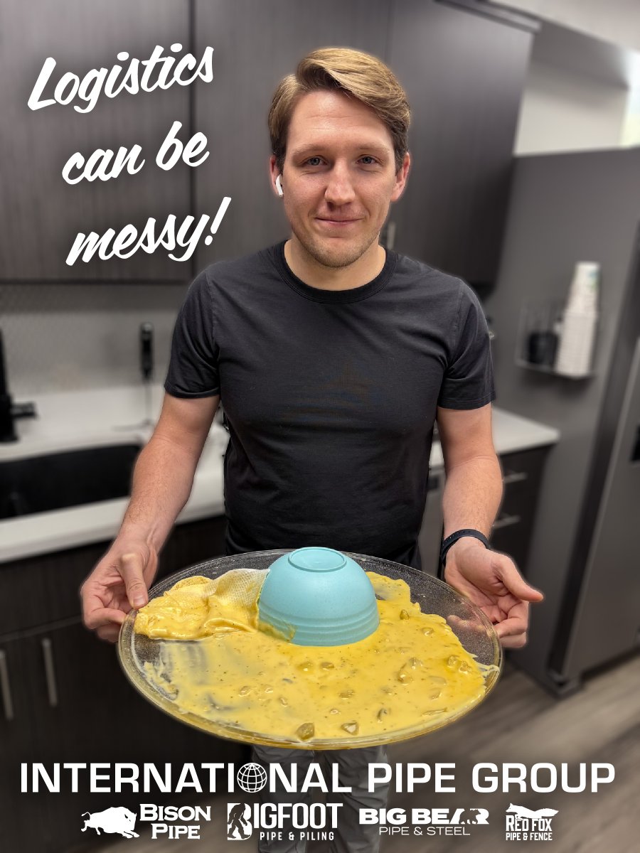 bigfootpipe's tweet image. Let’s just say Adam, our Director of Logistics, is far superior at moving pipe than he is at microwaving soup ... 
#BigfootPipe #PipeYard #PipeTransport