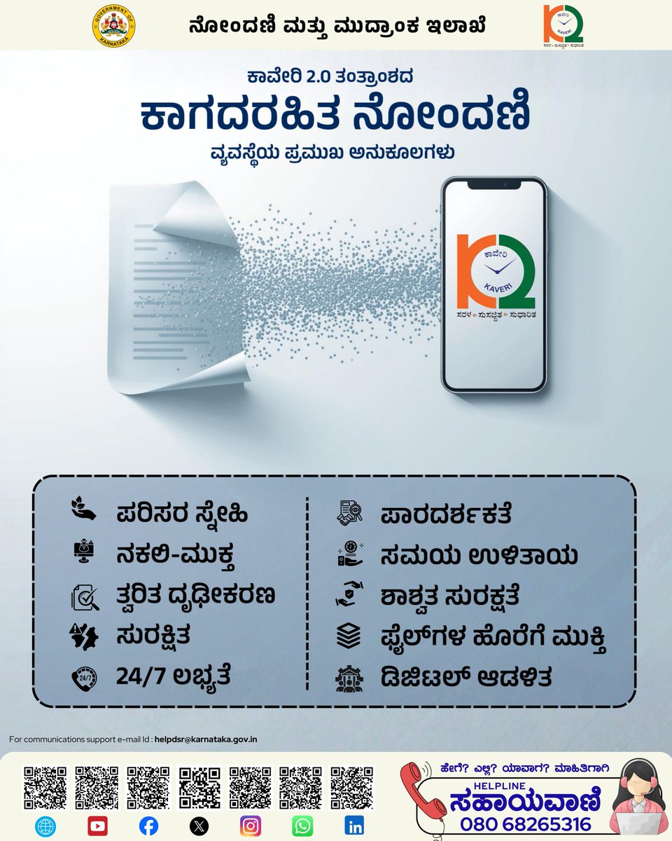 IGRKarnataka's tweet photo. ಕಾವೇರಿ 2.0 ಮೂಲಕ ಅರ್ಜಿ ಸಲ್ಲಿಕೆಯಿಂದ ಅನುಮೋದನೆಯವರೆಗೆ 7 ಸರಳ ಹಂತಗಳಲ್ಲಿ ಕಾಗದರಹಿತ ನೋಂದಣಿ ಪೂರ್ಣಗೊಳಿಸಿ.

#eGovernance #GoodGovernance #DigitalIndia #stamps #property #propertyregistration #Kaveri2 #PaperlessRegistration https://t.co/FDIG5oX9at