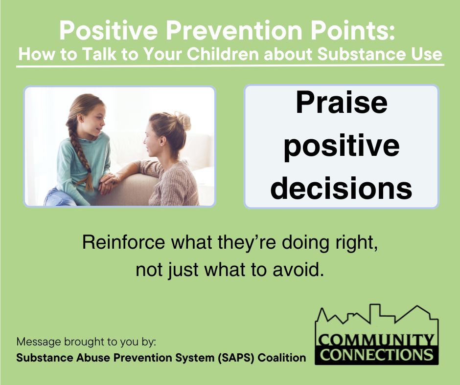 Praise the positives. Reinforcing good decisions helps build confidence, accountability, and lasting change.
#PositivePreventionPoints #SafetyStartsWithYou #PreventionMatters