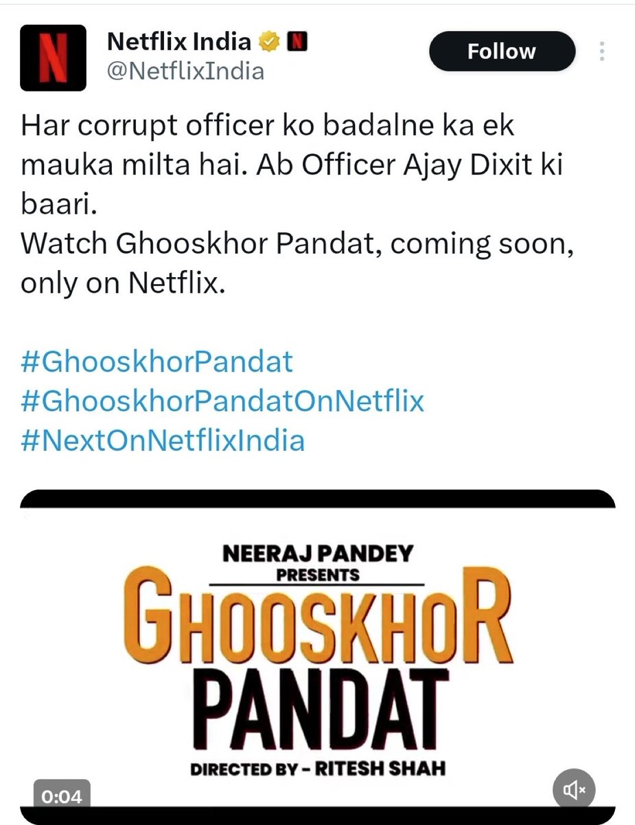 Hello <a href="/NetflixIndia/">Netflix India</a>, normalisation of hatred against Pandits &amp; Brahmins won’t be tolerated. I’ll see you in Court.

CC: <a href="/MIB_India/">Ministry of Information and Broadcasting</a> <a href="/GoI_MeitY/">Ministry of Electronics & IT</a>