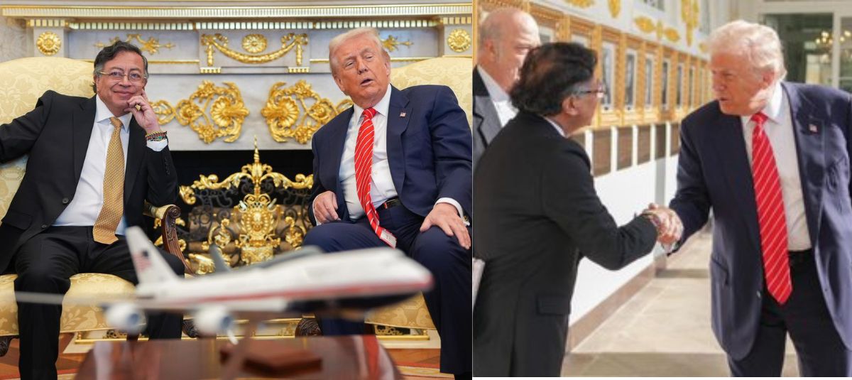 dmarcordoba's tweet photo. Petro feliz al lado de su "amigo Trump". siento pena por los petristas que no estarán felices con estas imágenes. 

El Jaguar es todo un gatito a esta hora. https://t.co/doiDrvEjh1