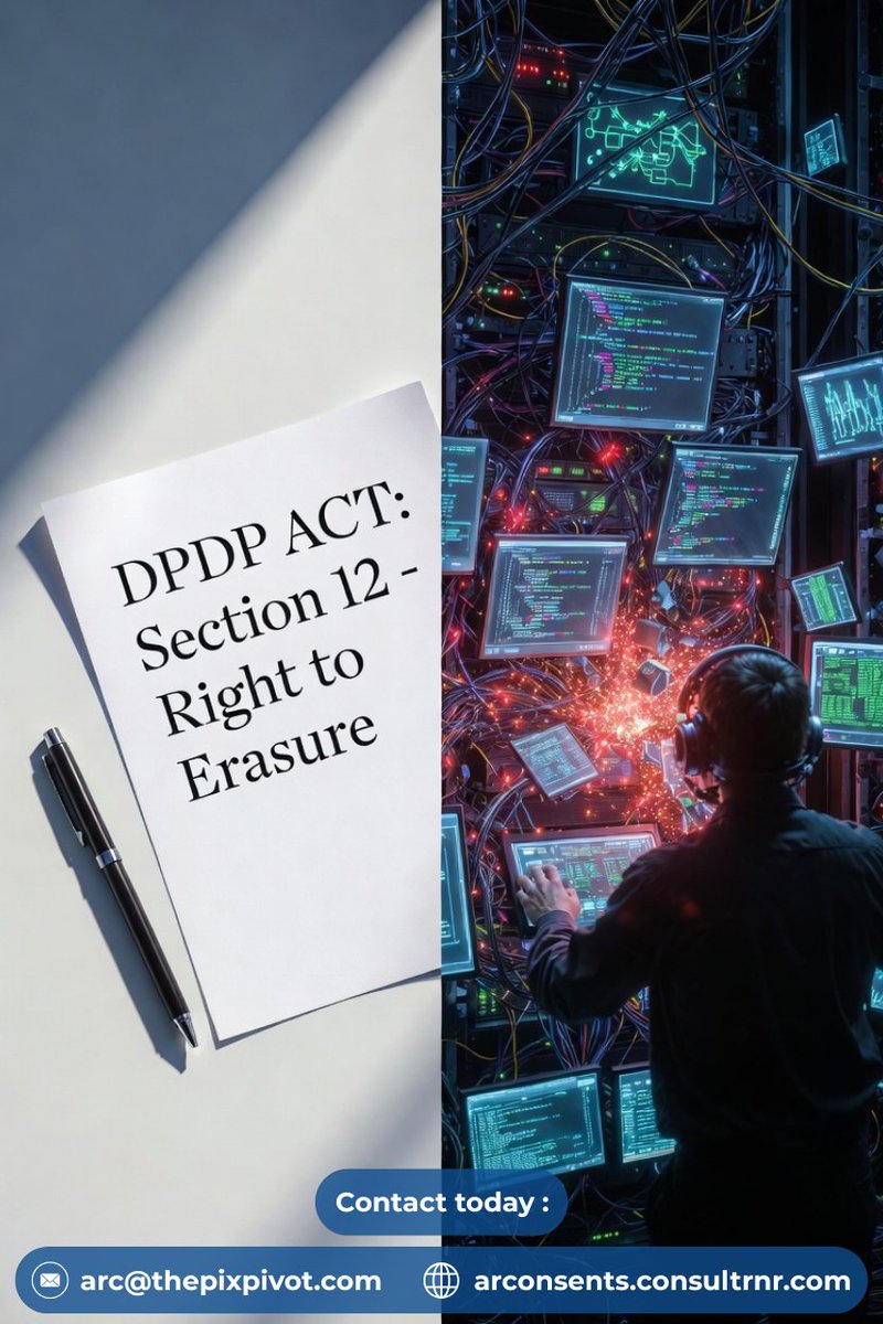 arconsents's tweet photo. DPDP on paper: "Easy." DPDP in execution: "Brutal." 🤯

Legal says "Right to Erasure." Eng hears: "Hard-delete across 12 DBs, 3 backups, and 5 vendors, with an audit trail, by Friday."

The gap between policy &amp; practice is where audits fail. Arc bridges it. 🛡️

#DPDP  #Arc https://t.co/qOPGlkLPpo
