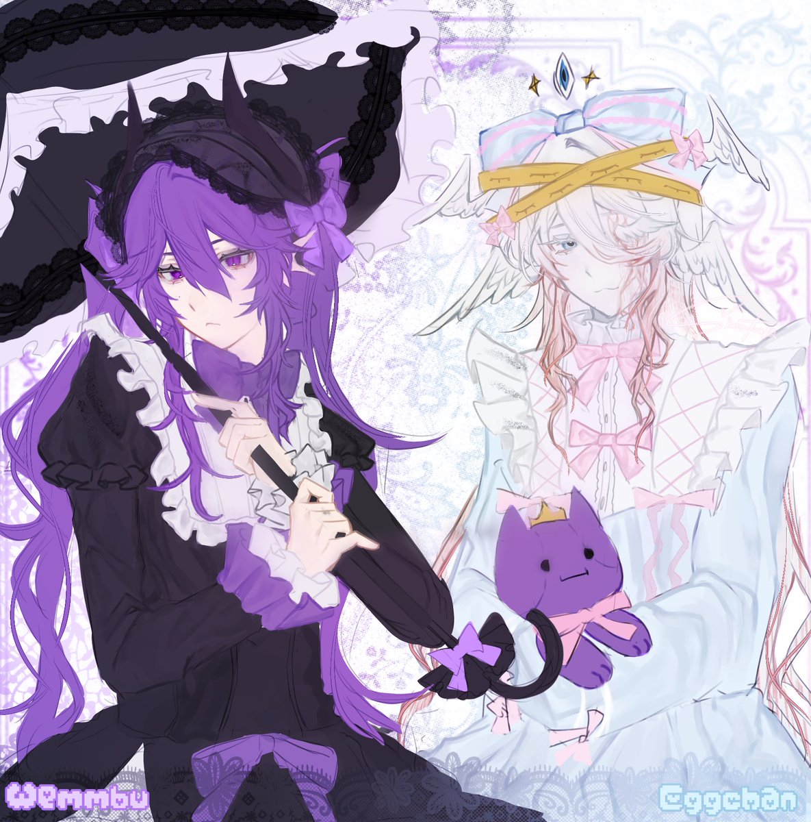 so cyute moebu and kawaiichan #wemmbufanart #eggchanfanart