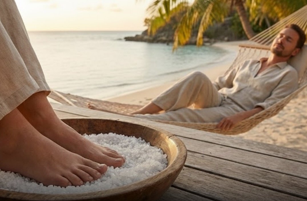 Se quedó descalzo sobre sal durante 10 minutos.

Una hora después, su cuerpo se sentía como si acabara de regresar de unas vacaciones de 2 semanas.

Un fisioterapeuta compartió este truco y la ciencia detrás de él… 🧵

— Hilo —