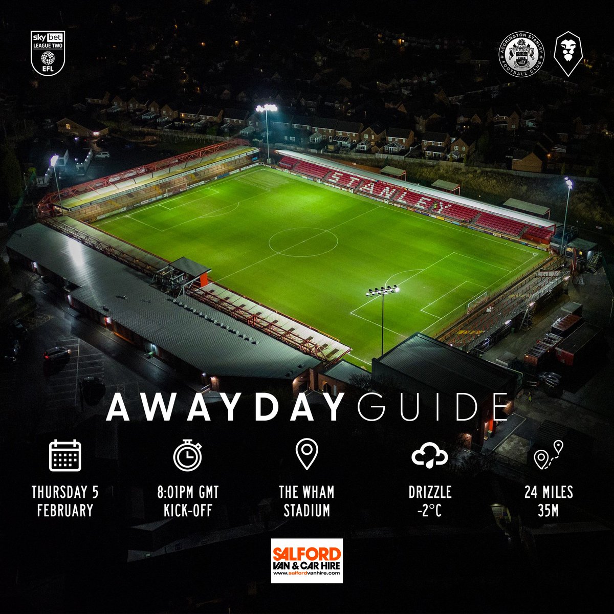 Everything you need for tomorrow night's trip to Accrington in <a href="/SkyBetLeagueTwo/">Sky Bet League Two</a> 🛣️

Presented by <a href="/OfficialSVH/">Salford Van Hire</a>: salfordcityfc.co.uk/news/2026/janu…