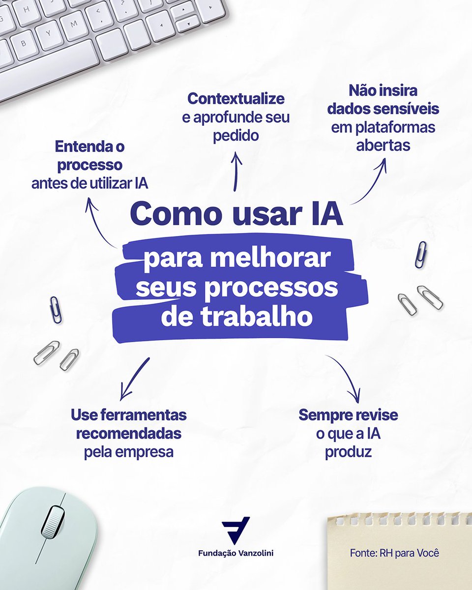 Você está querendo usar ferramentas de IA no trabalho, mas não sabe por onde começar? 🤔

O primeiro passo é adquirir conhecimentos em cursos de instituições capacitadas, como a Fundação Vanzolini. 😀

Conheça os nossos cursos:
🔗vanzolini.org.br/cursos/