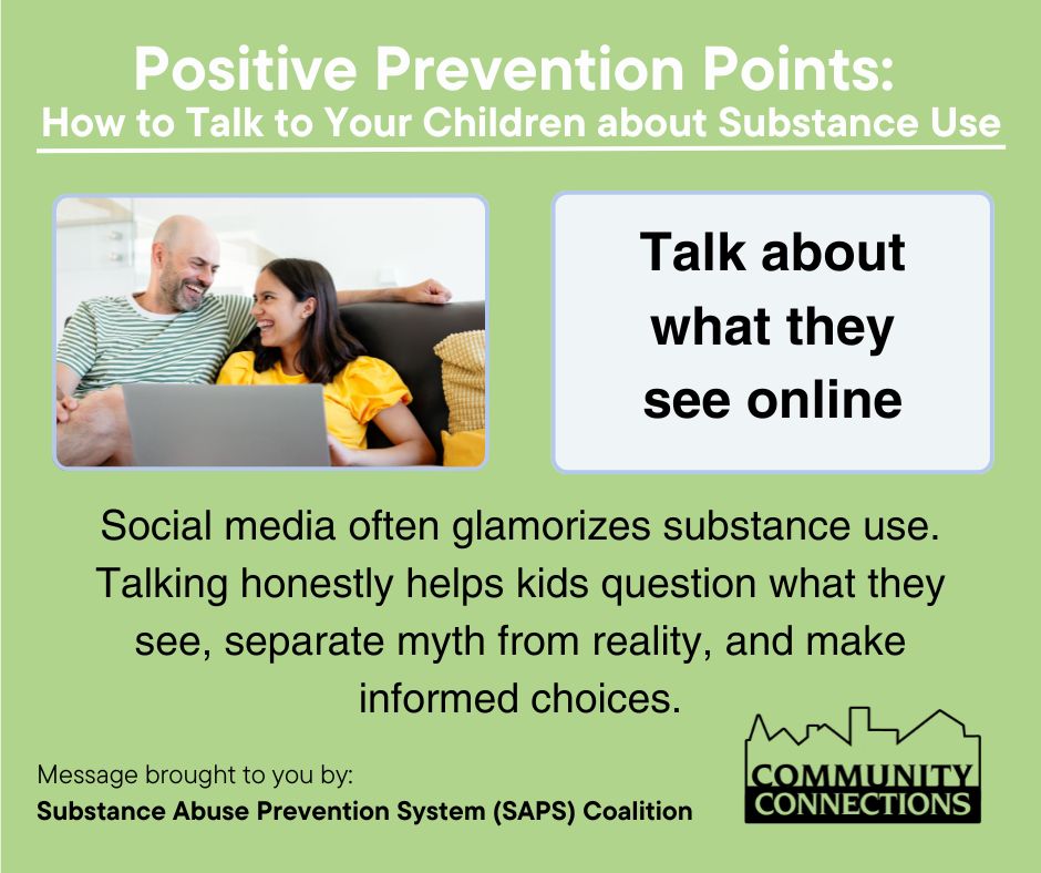 Social media can glamorize substance use. Honest conversations help kids think critically about what they see and make healthier decisions.
#PositivePreventionPoints #SafetyStartsWithYou #PreventionMatters