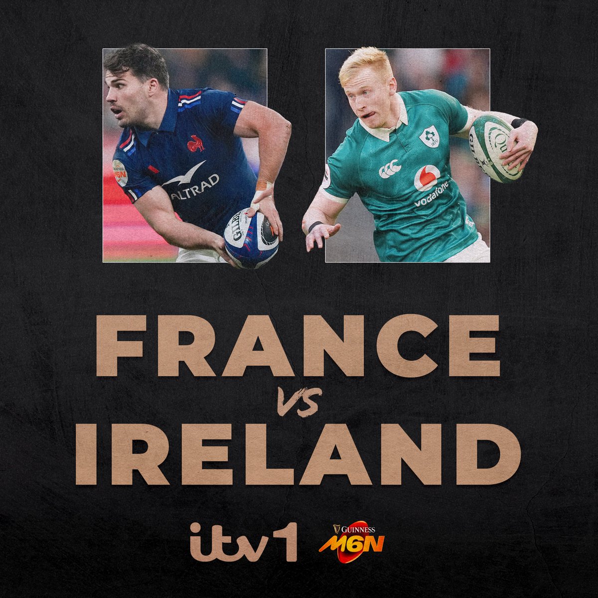 ITVRugby's tweet photo. Join us on Thursday evening for the opening game of the 2026 Men's Six Nations 🇫🇷🆚☘️

This year's Championship starts on a Thursday to avoid clashing with the opening ceremony of the 2026 Winter Olympics 

📺 ITV1
🗓️ Thursday
⏰ 7.20pm 
🗣️ @BrianODriscoll @RoryBest2 @BenjaminKayser @RonanOGara10