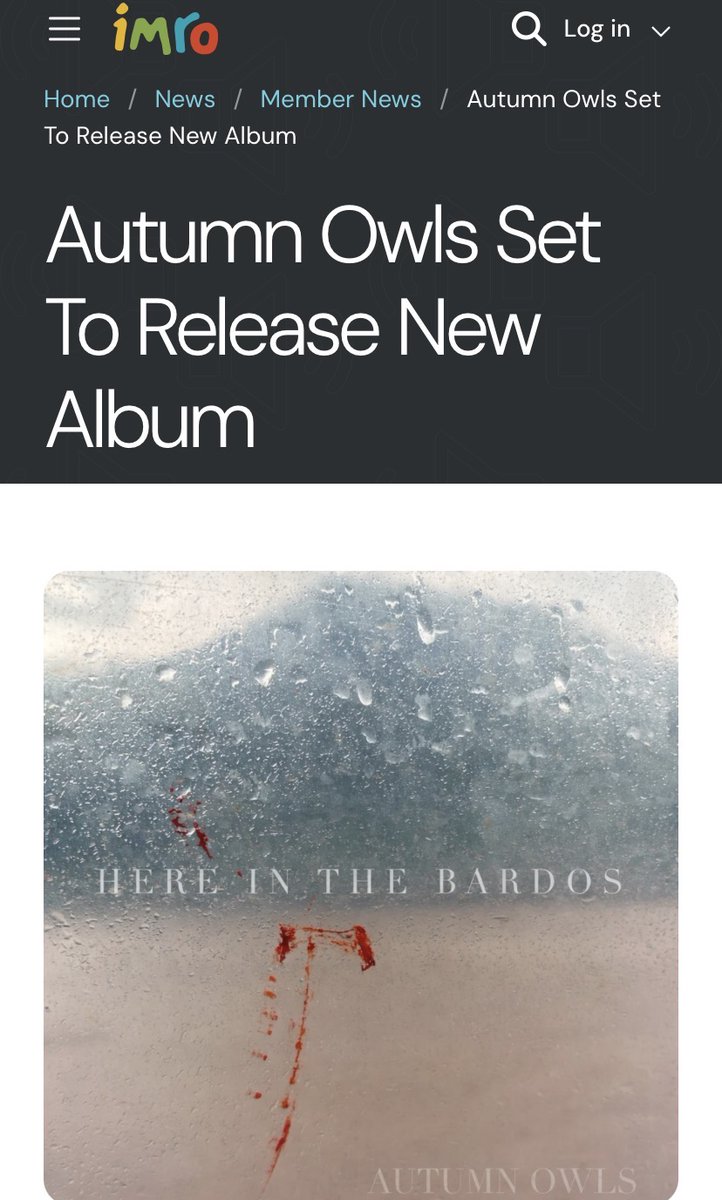 AutumnOwls's tweet photo. Thanks to IMRO for featuring Autumn Owls ahead of the release of the new album, Here in the Bardos.

Read the feature here:
 https://t.co/9vEbAzFnmV

#IMRO #IrishMusic #AutumnOwls #HereInTheBardos https://t.co/5pzTs7MhhG